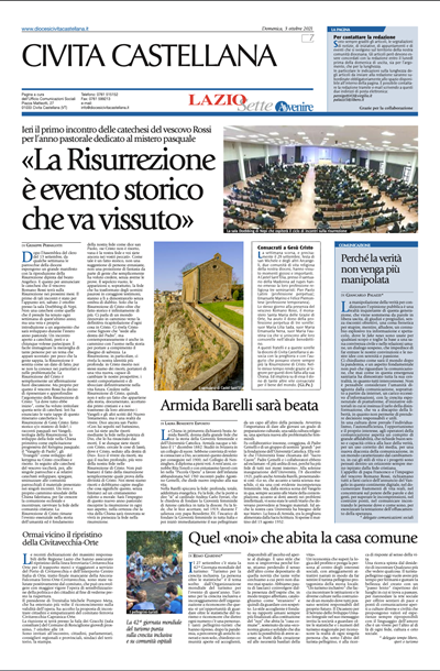 Avvenire - pagina diocesana del 03/10/2021